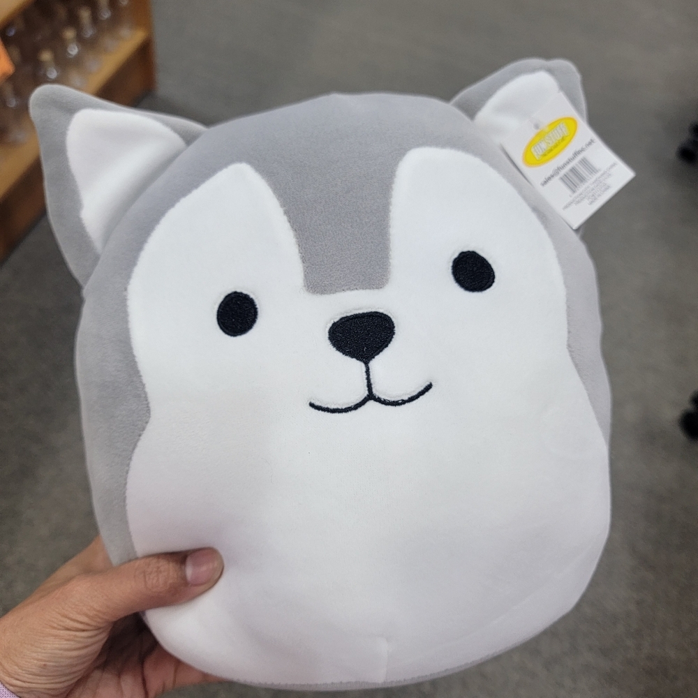Cuddly Gray and White Plush Toy